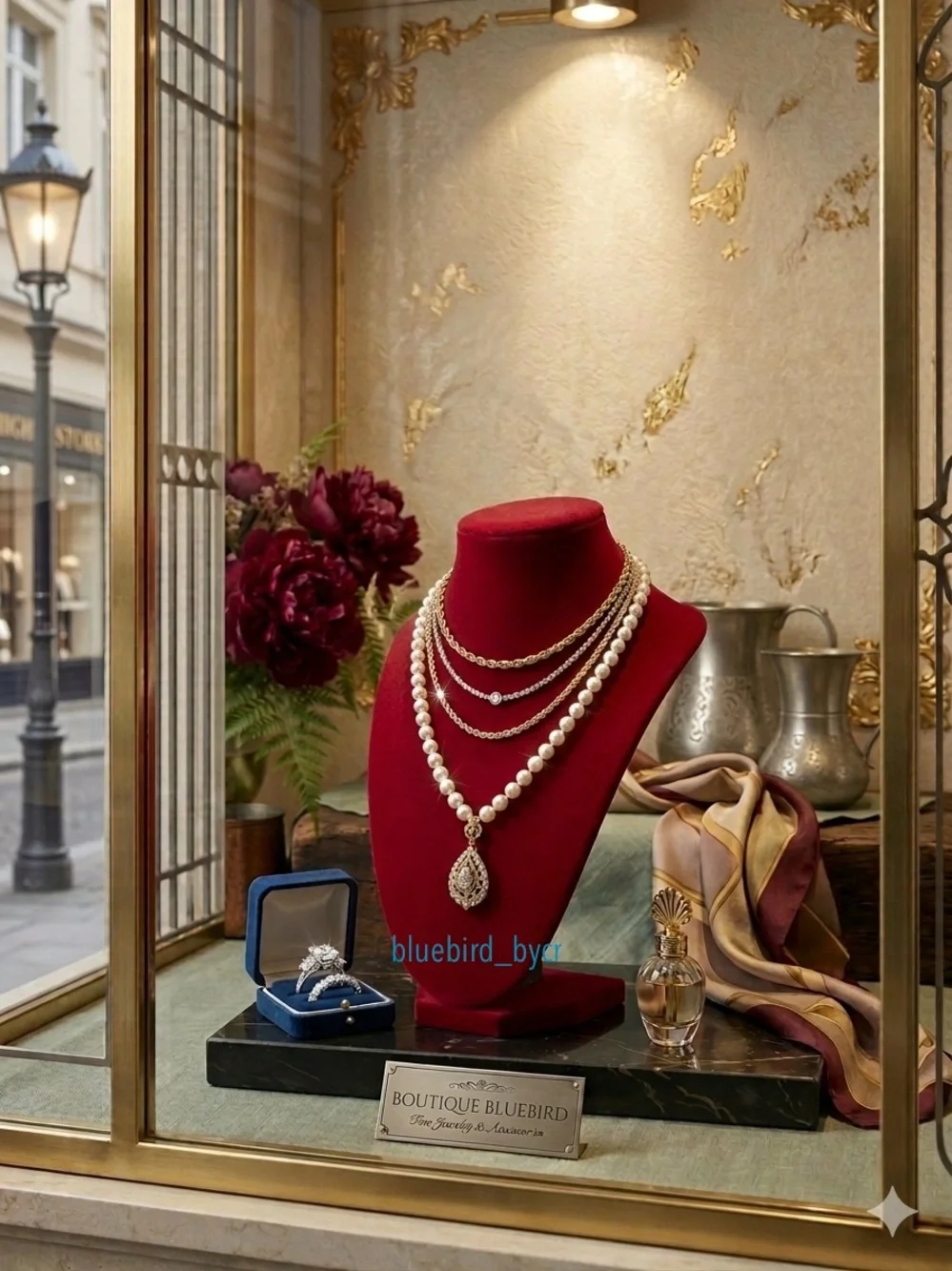 Velvet NWOT Necklace Display Bust in Burgundy
